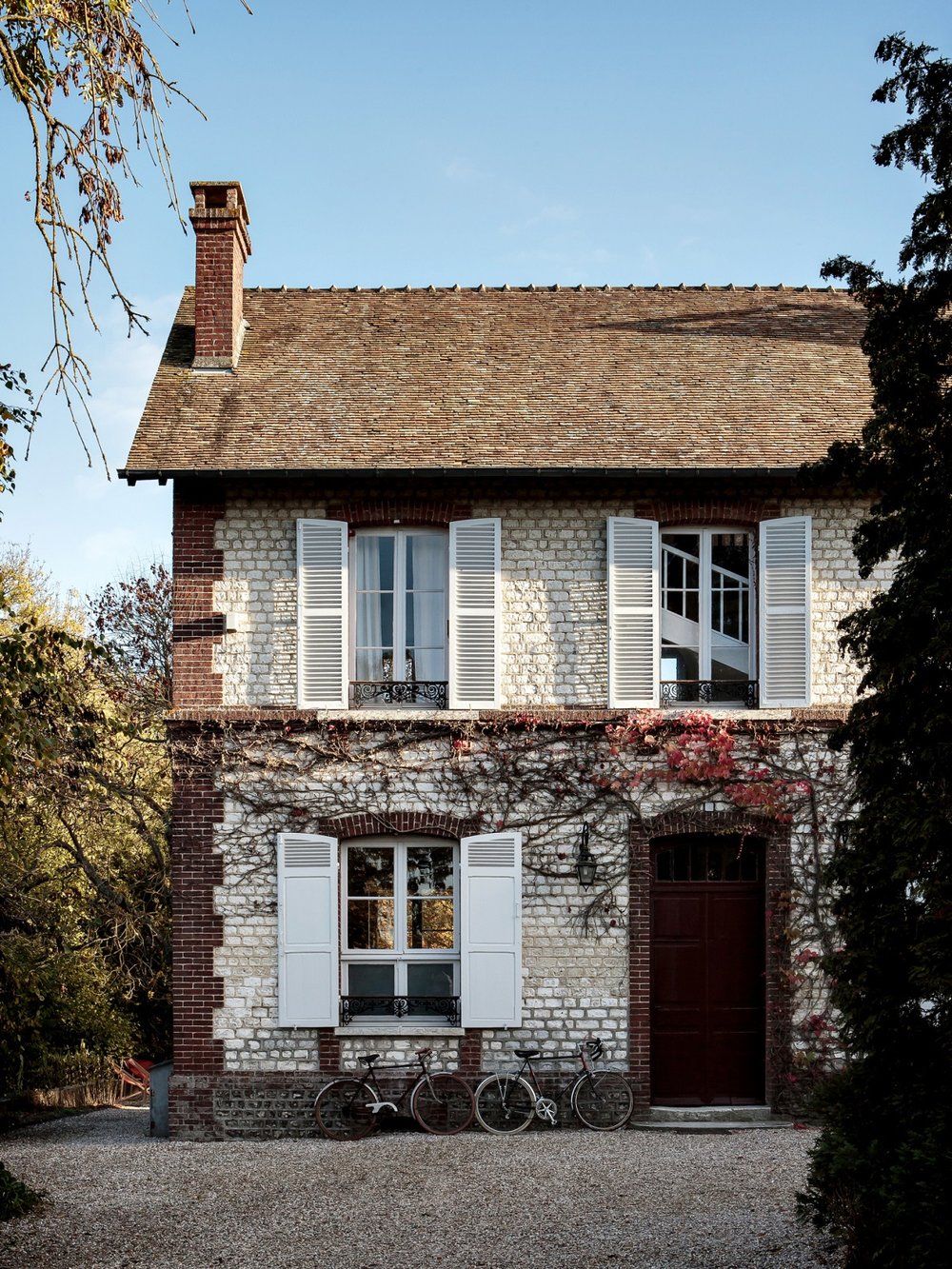 cozy house with Virginia creeper